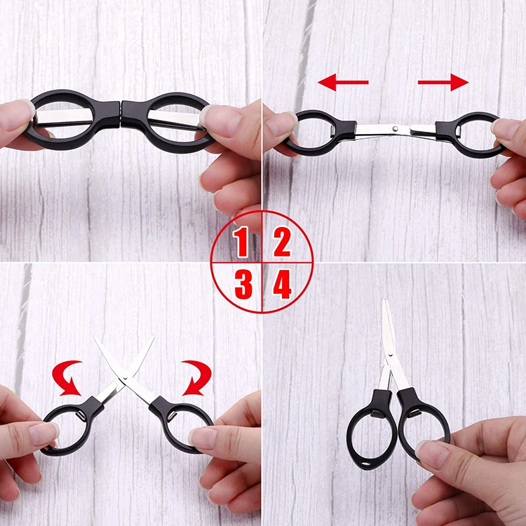 Mini Colorful Folding Scissors Safety Pocket Scissors Fishing Scissors Foldable Shears For Traveling