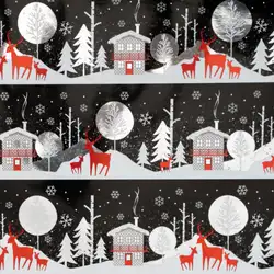 30inchx33 Feet Black Buffalo Plaid House Supply Recycled Shrink Gift Packing Paper Custom Christmas Wrapping Paper Roll