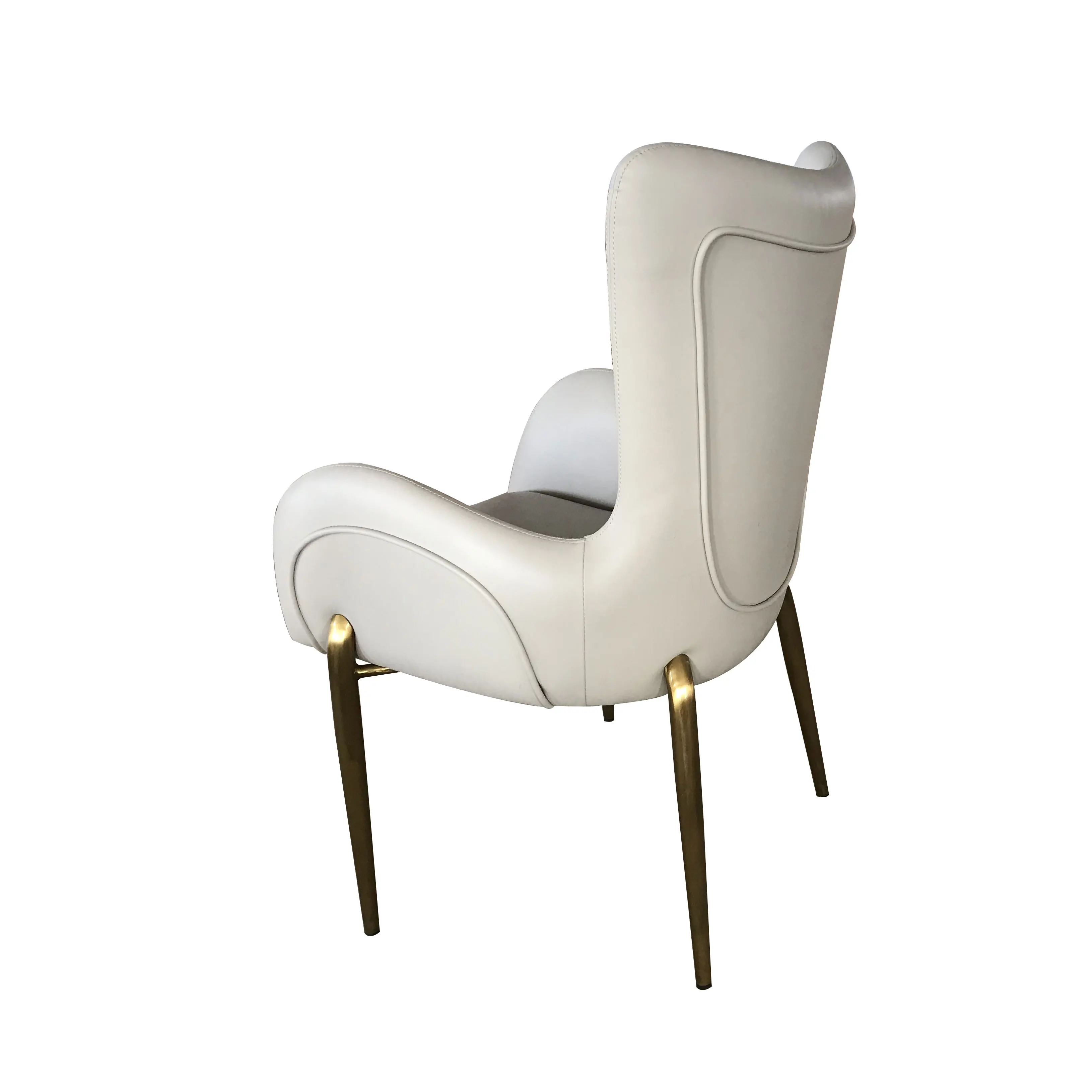 Wedding event party restaurant furniture fabric armrest dining chair Italian style chair with stainless steel legs