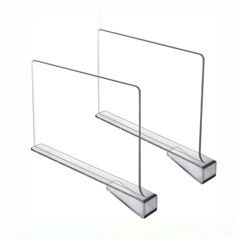 Adjustable acrylic shelf dividers closet storage organization clear shelf divider Bedroom Kitchen Office