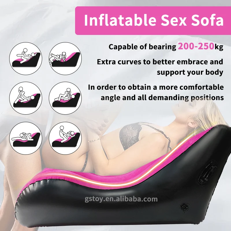 Modern Flocked S shaped sexy sofa bed adult luxury love positions cushion air chair couple inflatable sofa