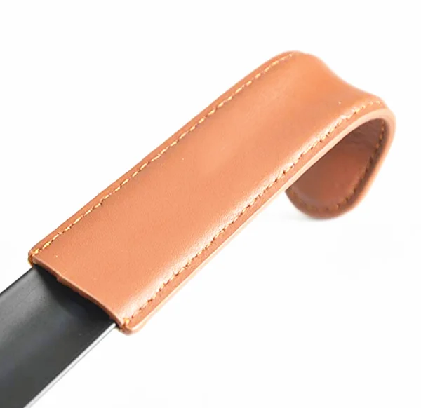 Stainless steel Long Handled Shoe Horn with leather case custom length shoe horn