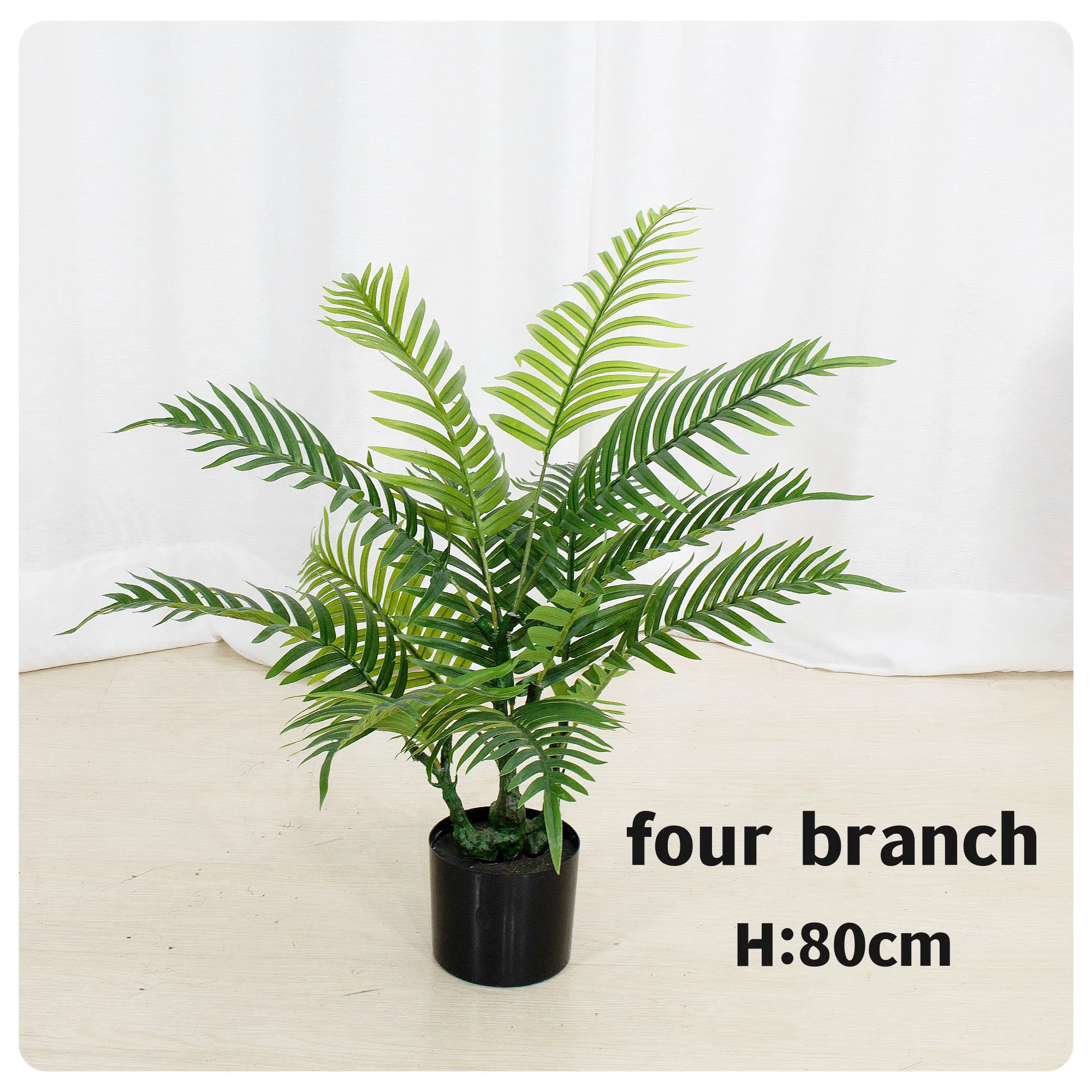 Garden OrnamentGreen Faux Areca Palm Plants Plastic Artificial Potted Kwai Palm Tree For House Living Room Decor
