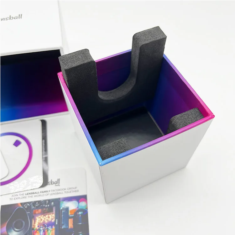 Premium Square Shape Telescoping Raphe Packaging Box Handmade 2 Pieces Lid and Base Custom Design Cardboard With Sponge Insert