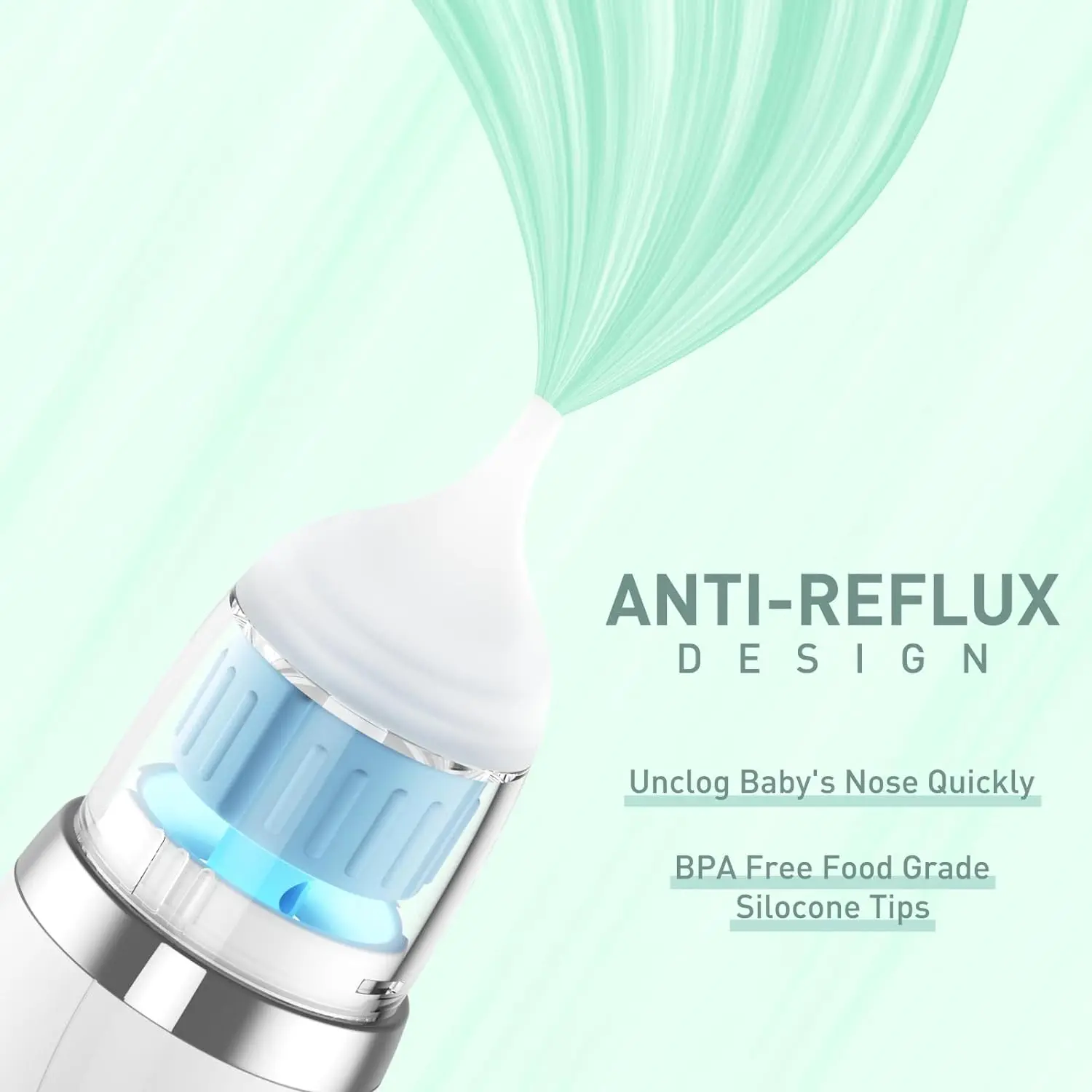 Food Grade Silicone Baby Nose Cleaner Sucker Electric Baby Nasal Aspirator With Music