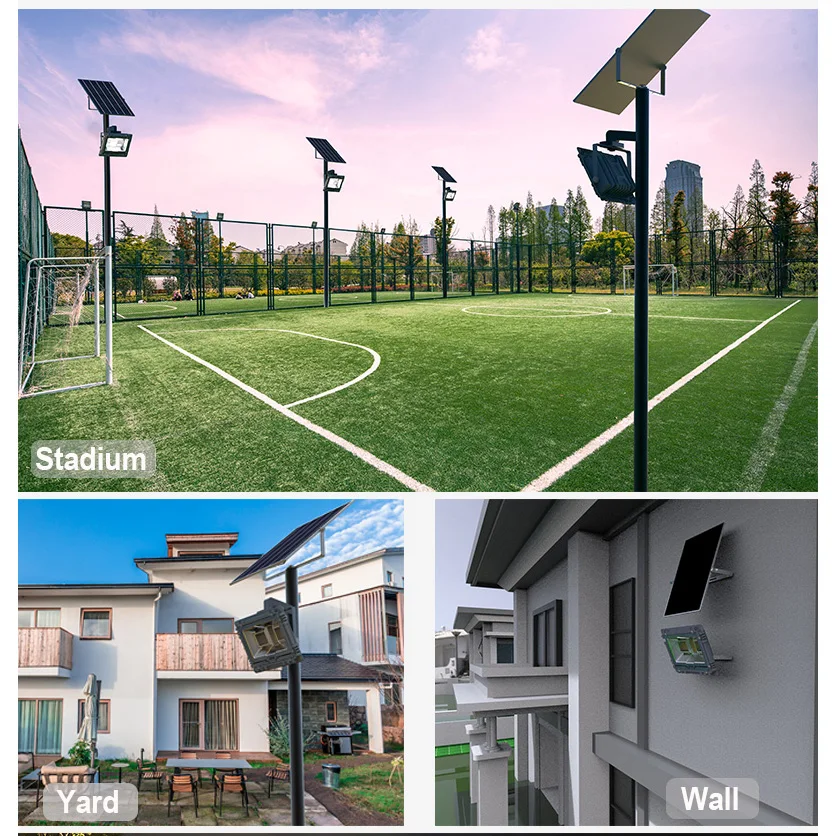 60w 100w 200w  Floodlight Projecteur Solaire Housing with cctv Cameras Led 300w 500w 800w Solar Flood Light