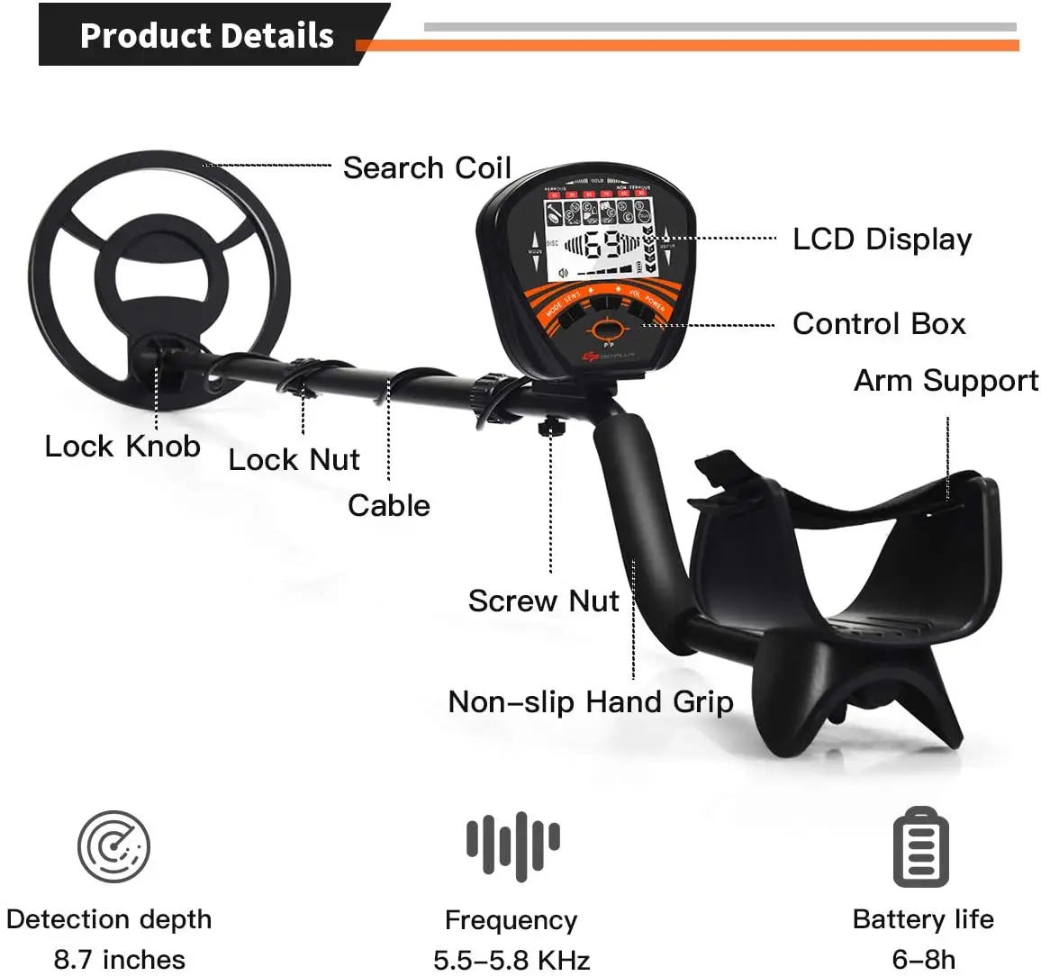 Best gold detector MD-810 gold metal detector treasure hunting professional industrial metal detector