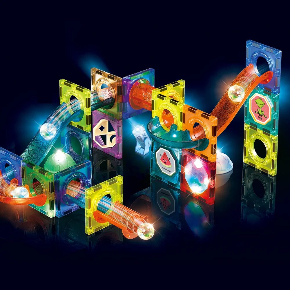 DIY valve stem lighting magnetic track transparent ball building running block magnet