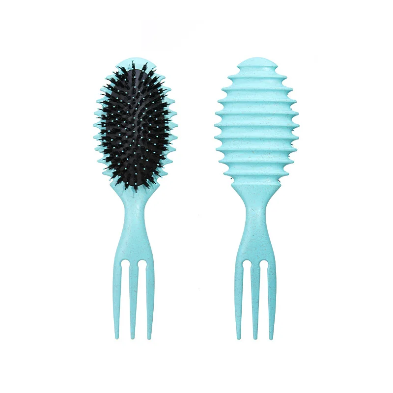 Curl Define Styling Brush Scalp Massage Detangling Hair Brush Comb 2024 New Wheat Straw Women Curl Defining Brush