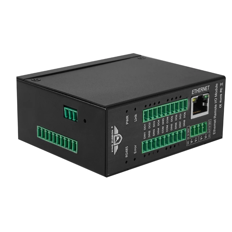 Модуль ввода-вывода данных Modbus TCP модуль удаленного Ethernet 4DIN + 4AIN 2AO