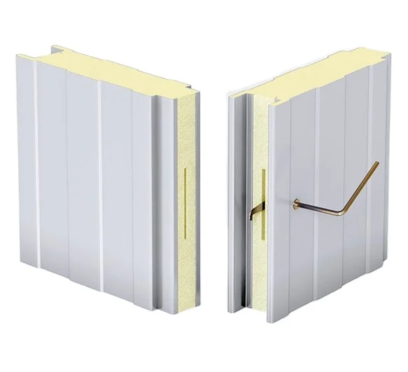 
Polyurethane sandwich panel on the wall 