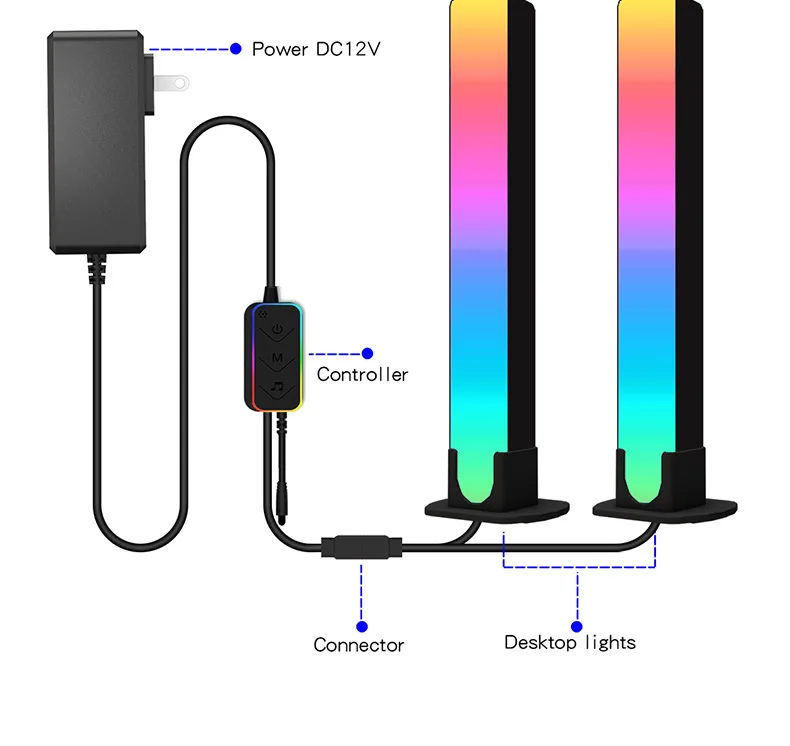 App Control Atmosphere RGB Smart Ambient Bar Sound Voice Activated Pickup Gaming Led Rgb Rhythm Desk Music Light