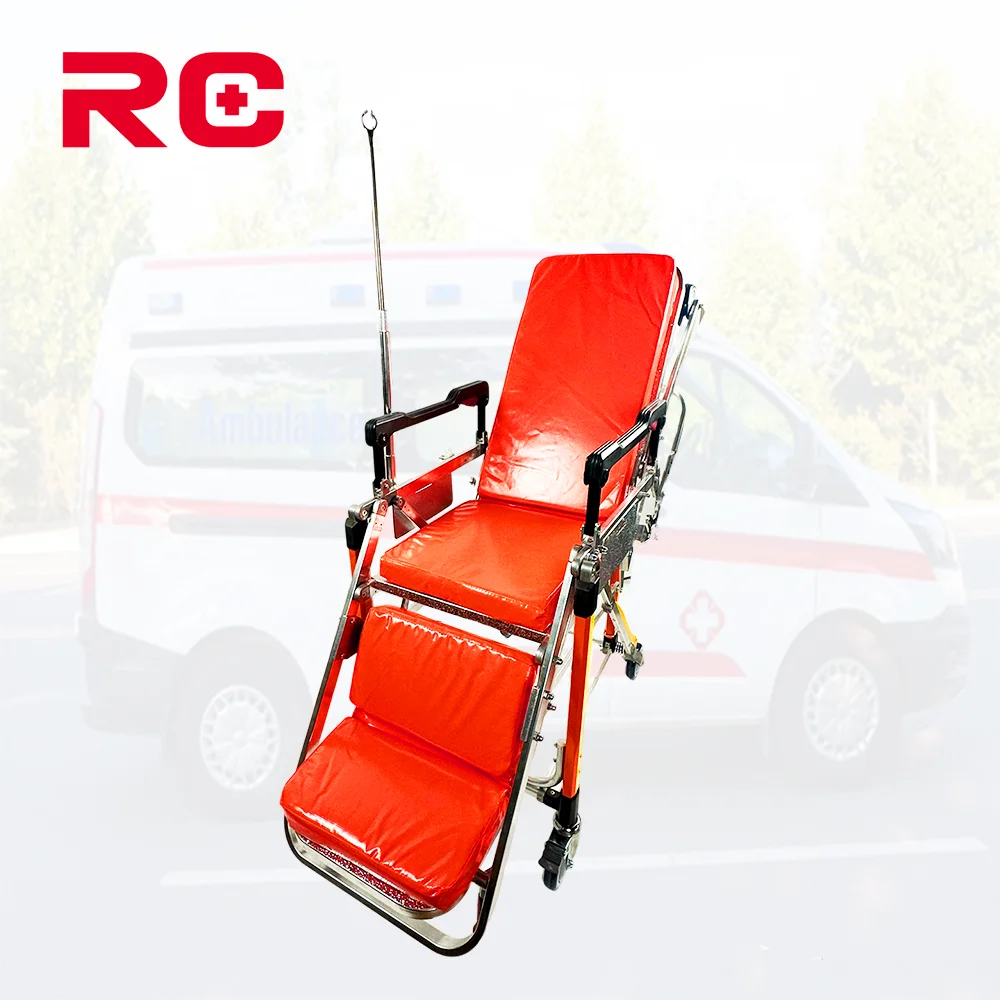 Aluminum Alloy Folding Emergency Ambulance Patient  Stretcher Trolley Patient transfer bed Ambulance Stretcher Chair