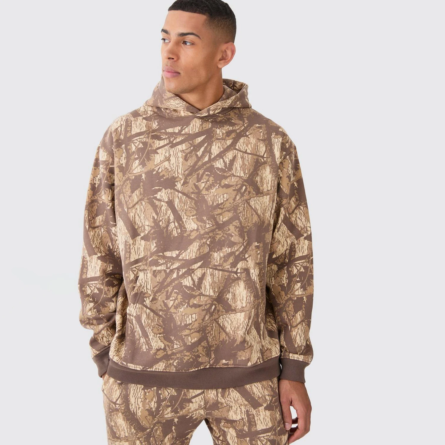 Wholesale DTG Printing Vintage Oversized Fleece Brushed Custom Mens Camouflage Camo Hoodies Manufacturer