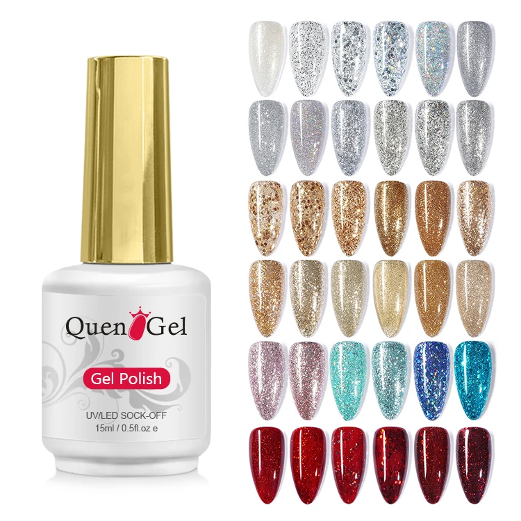 Новая мода 2021 красочный отмачиваемый блестящий гель неоновый лак для ногтей Блестящий цветной УФ-гель Наборы для ногтей