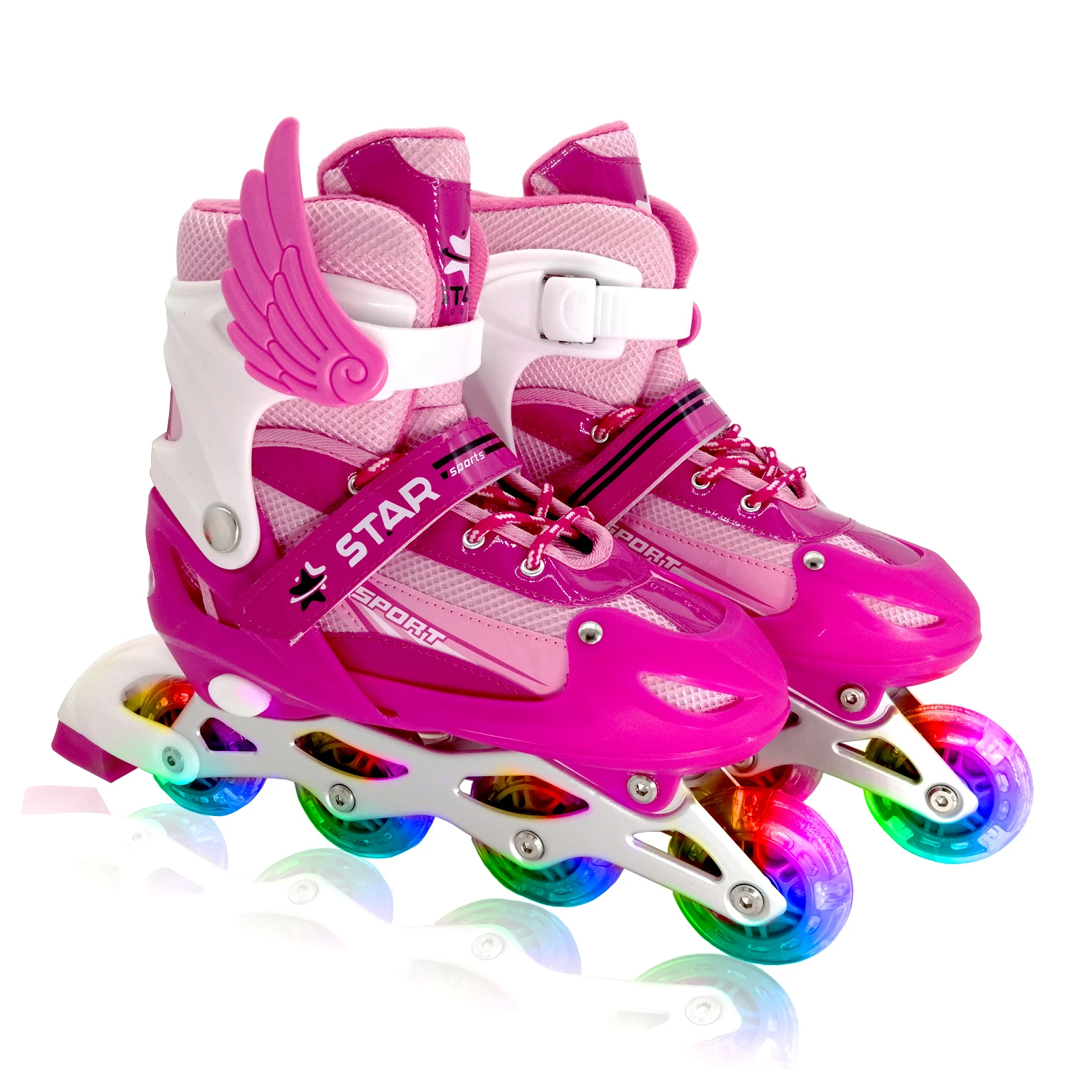 LIKU Inline Skates for Kids, Featuring Illuminating Wheels, Adjustable Inline Skates for Girls and Boys Children Inline skate