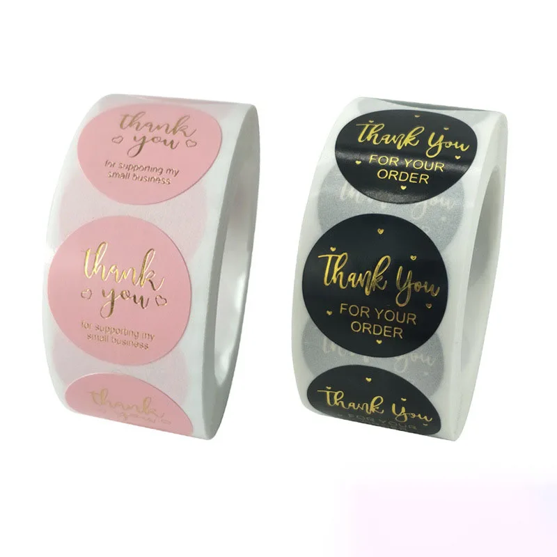 Thank You Card Stickers For Small Business Etiket Adesivo Etiquetas Personalizadas Custom With Logo Printing Label For Packaging
