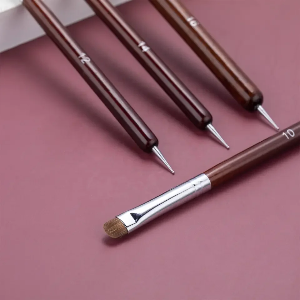 Custom Colors ODM & OEM Dual Heads High Quality Kolinsky and Acrylic Hair French Nail Brush