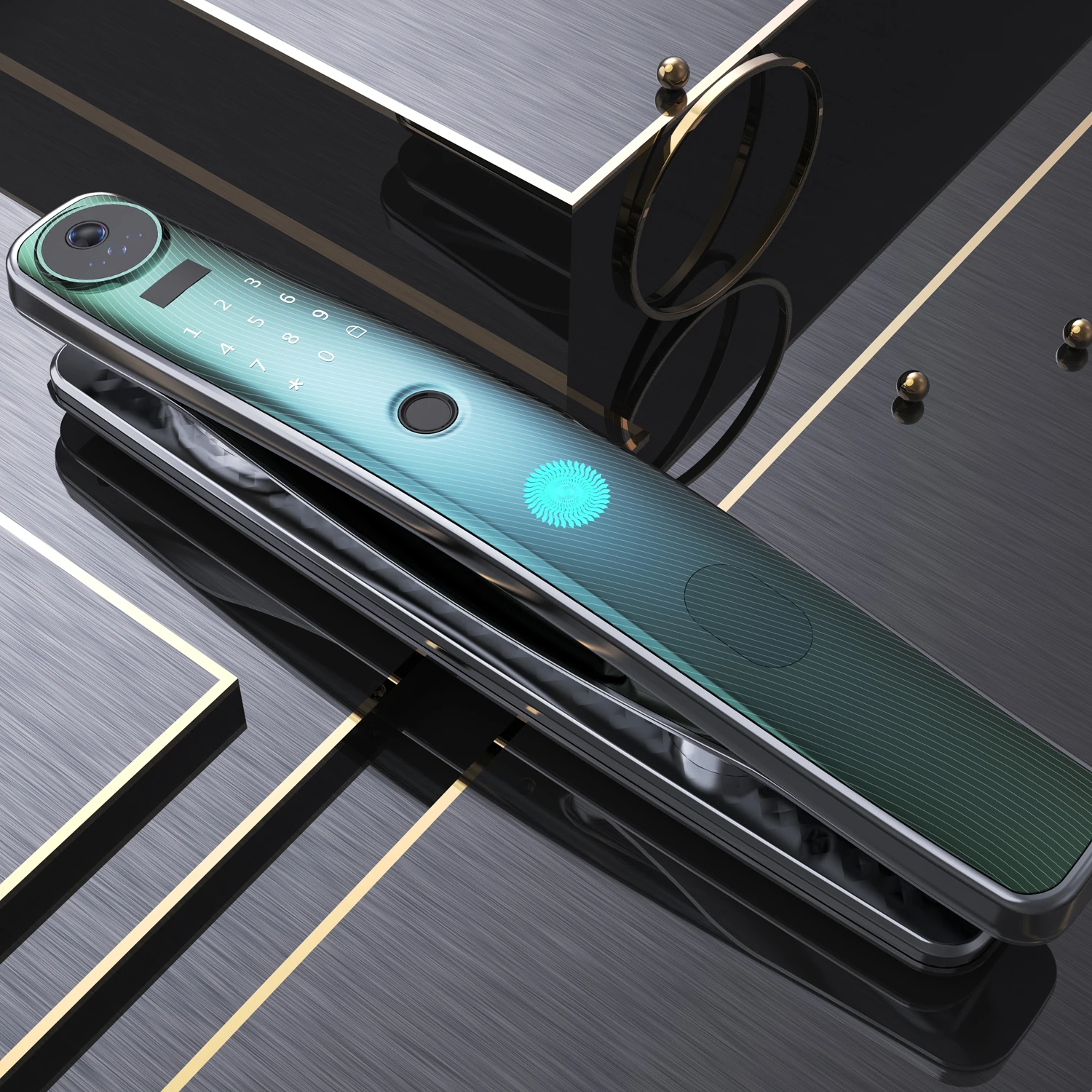 Waterproof camera facial unlock video mobile app remote nfc timer motorised automatic smart door lock