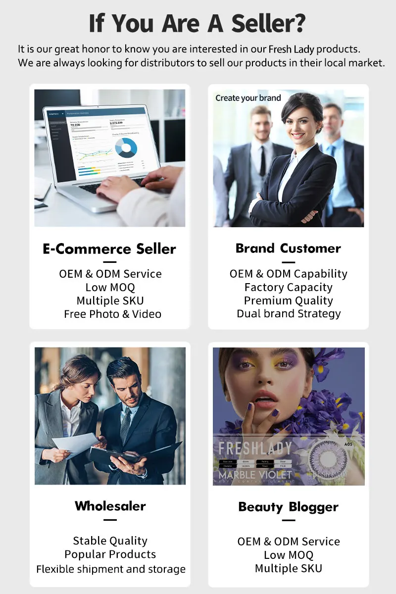 12 Colors 22mm Freshlady Yearly Monthly Contact Lenses Logo Clear Contact Lenses Custom Logo Natural Eye Color Contact Lens