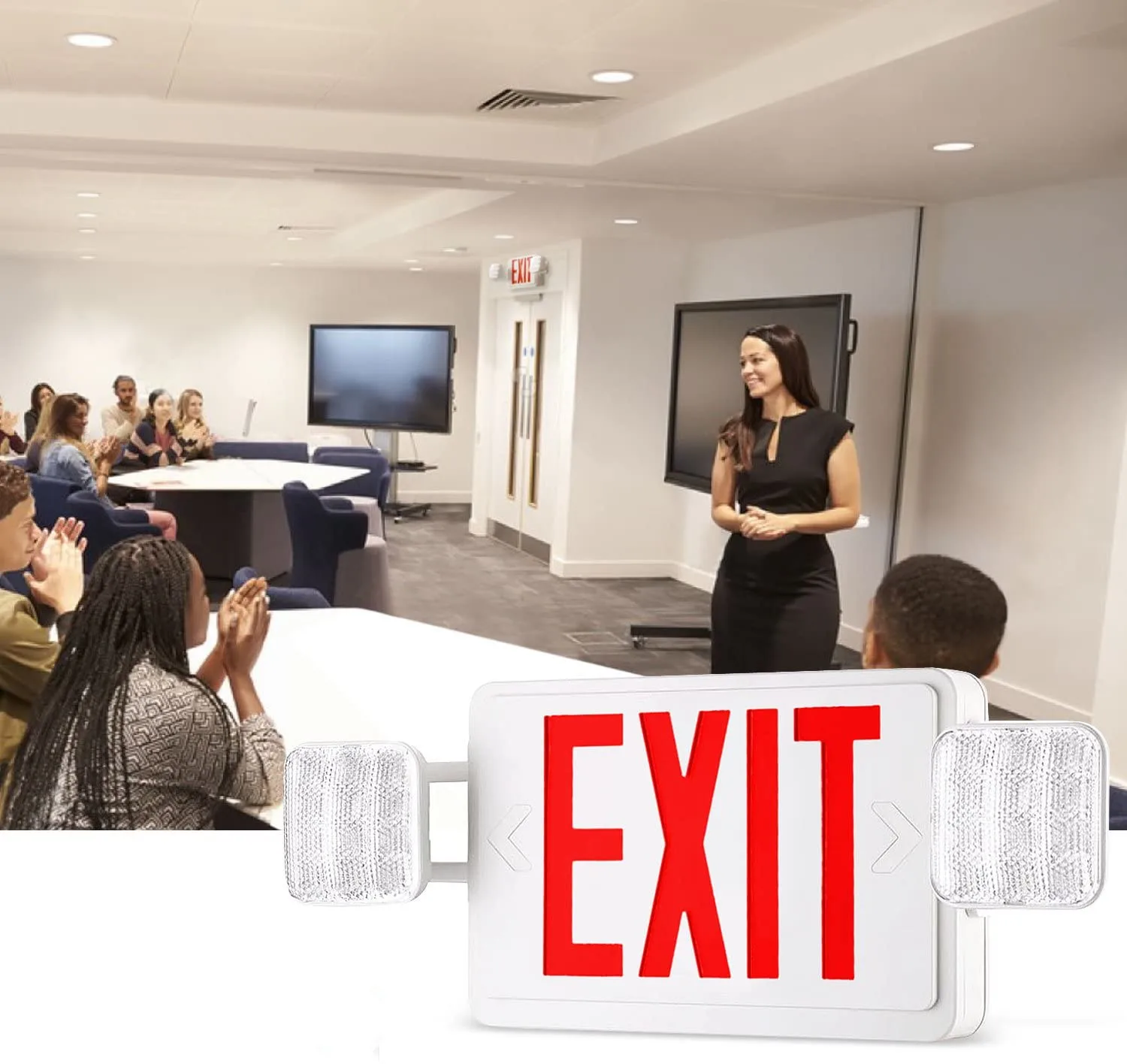 TOP Sale Durable LED Twin Spot Light Emergency Light Combo Exit Sign Emergency Lamp