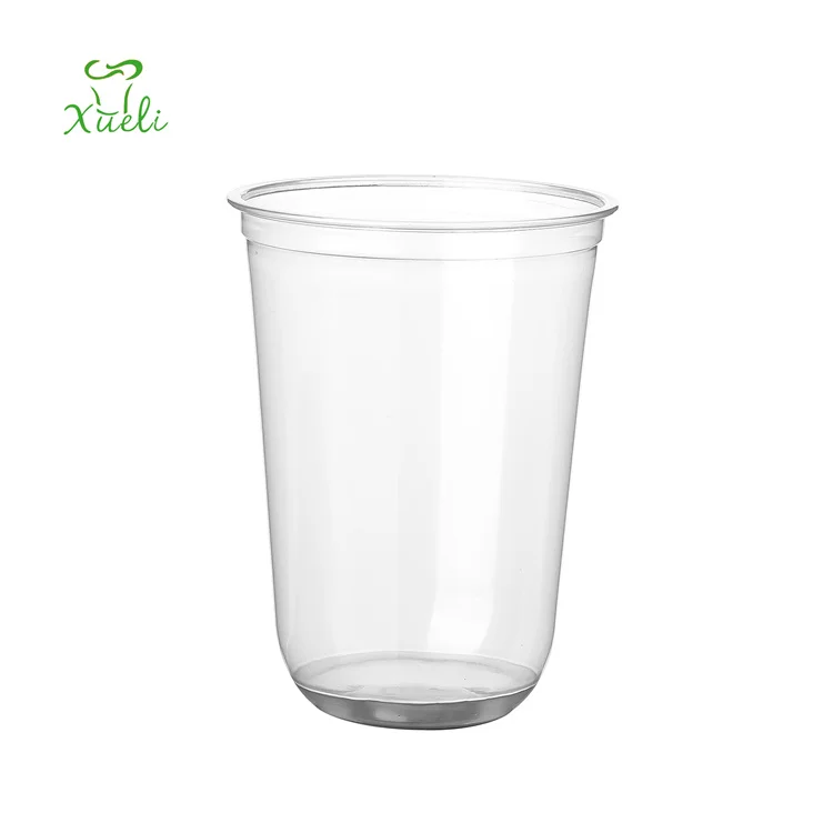 Pet Cup High Quality Plastic Chair Style PET Disposable 12oz 350ML Opp Bag Transparent PET Lid