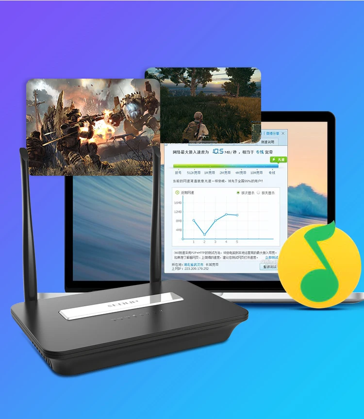 EDUP High Speed  300Mbps ZTE 2.4GHz MT7628NN Black 4G router