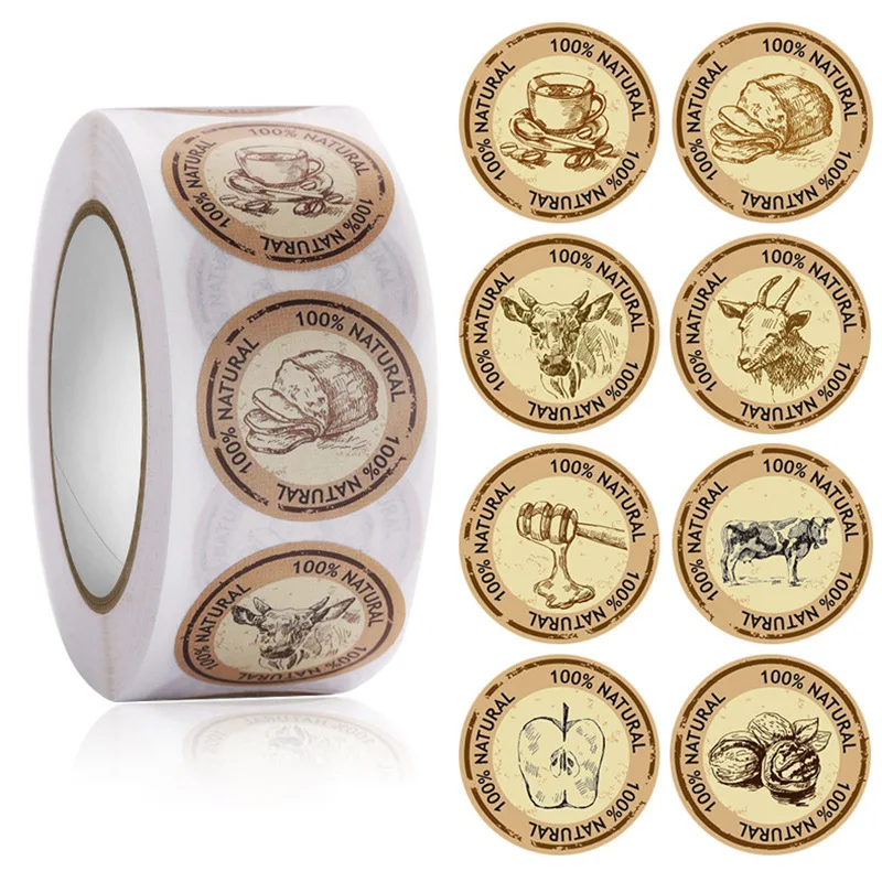 Product Sticker Printing Custom Adhesive Brand Logo Round Label Rolls
