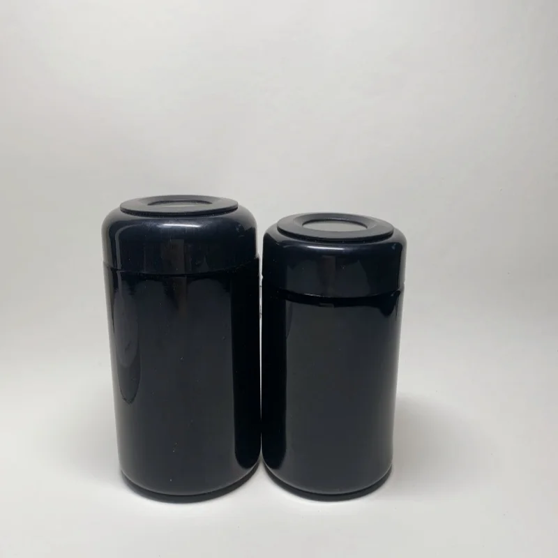 High Quality UV violet glass jar bottle 5oz 200ml 150ml smell proof black glass bottle with led temperature humidity display