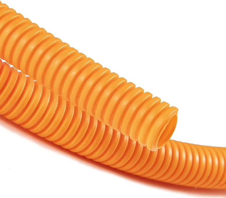 EV corrugated flexible Conduit Wire Loom Split Tubing with PP/PA/PE orange