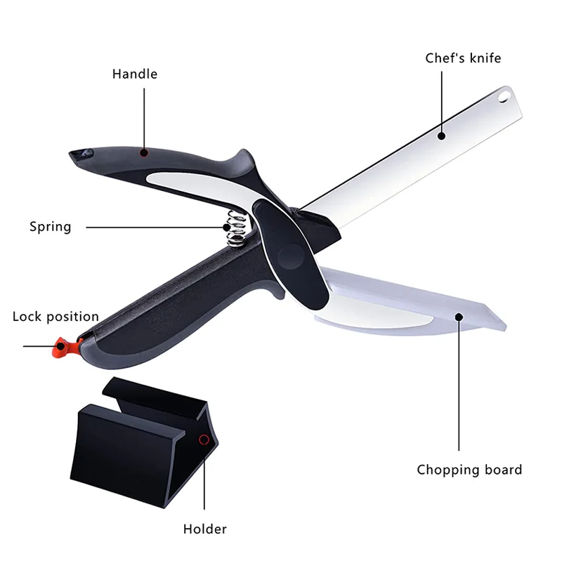 
Clever Kitchen Scissors Clever Food Chop Cutter With Cutting Board 
