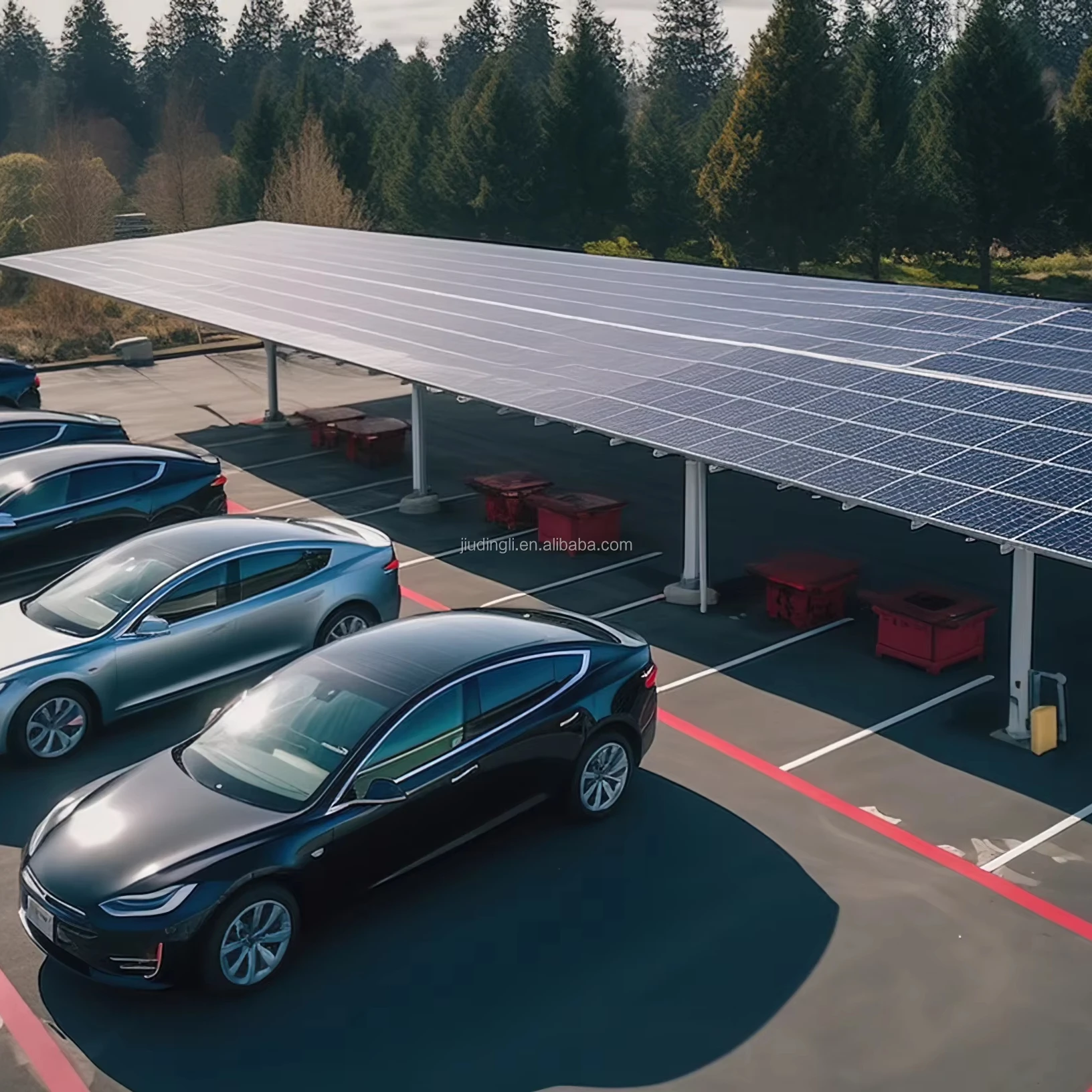 Super Racking Systems for Home Carport Installation Structure Steel Solar Panel Pole Mount Solar PV Ground Mounting Stand