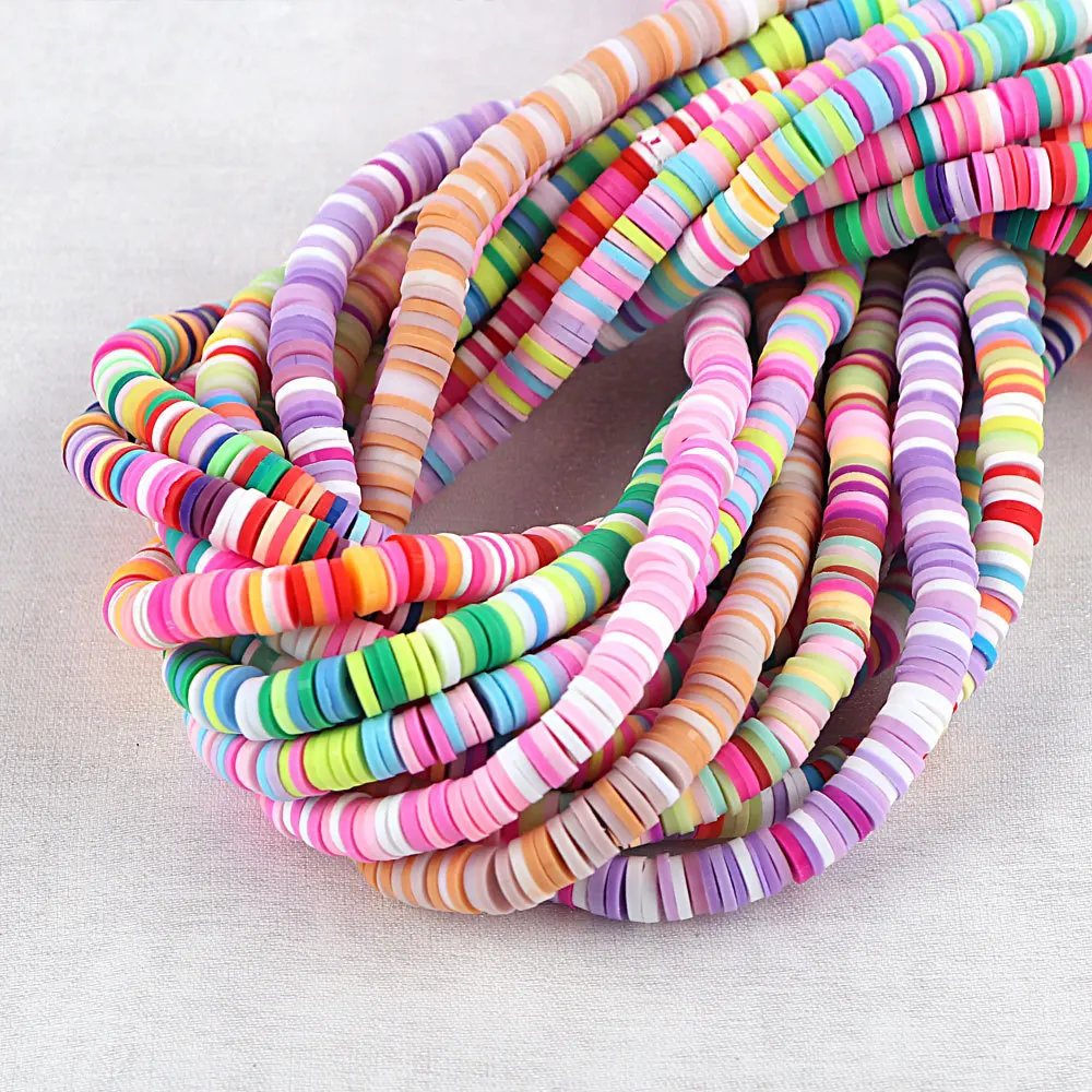 Ready To Ship 8mm Colorful Round Shape Soft Clay Beads Polymer Clay Disc Spacer Beads