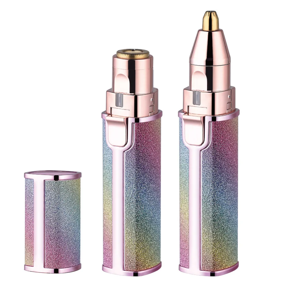 2024 Portable 2 In 1 Electric Epilator Eyebrow Trimmer Female Body Facial Lipstick Shape Hair Removal Women