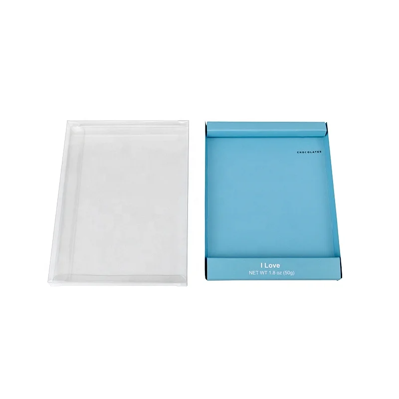 Custom Chocolate Bar Transparent PET PVC Plastic Boxes With Insert For Candy Chocolate Packaging Box