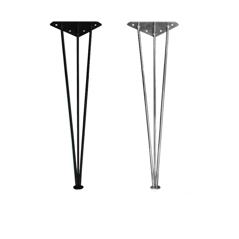 Factory Sales Hairpin Legs Modern 2 3 Rod Steel Metal Furniture Legs Custom Dining Table Base Hairpin Furniture Legs