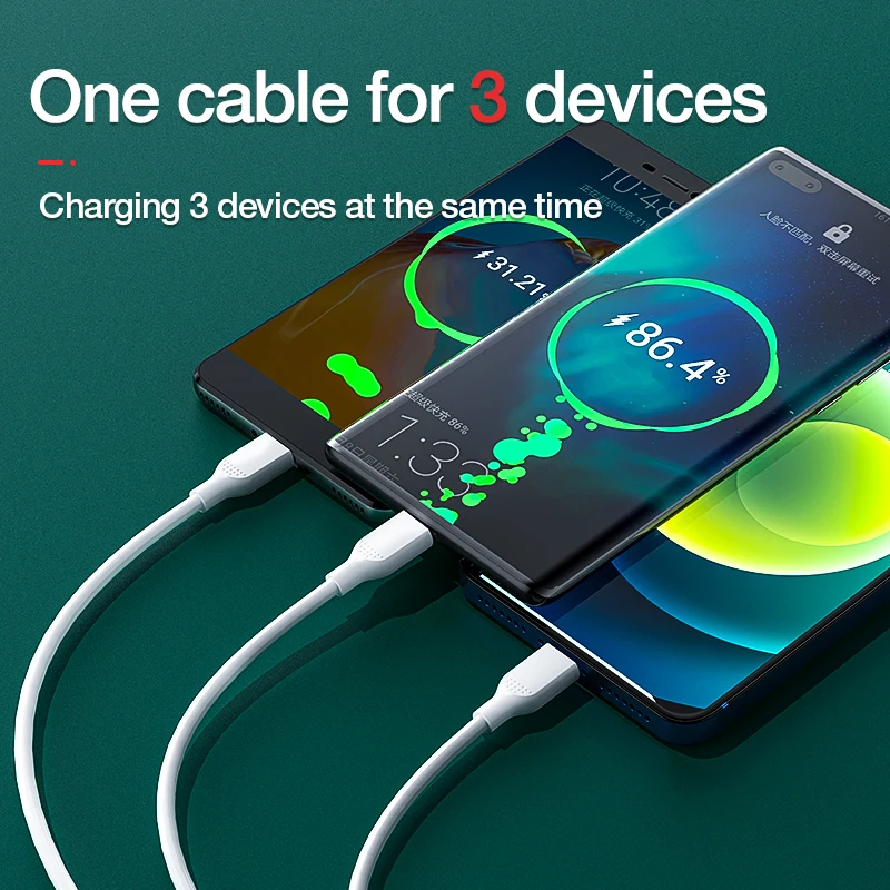 Дешевый мобильный телефон Быстрая зарядка 3 в 1 usb-кабель для iphone