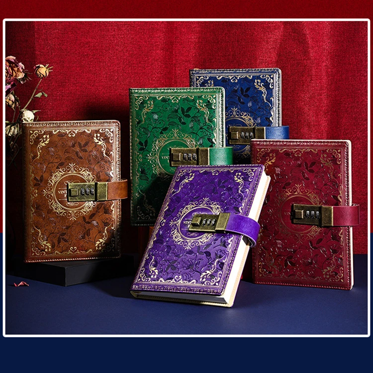 Wholesale Customised Kraft Paper Vintage Notebook Planner Journa Manifesting Bible Gratitude Prayer Vampire With Lock Diary