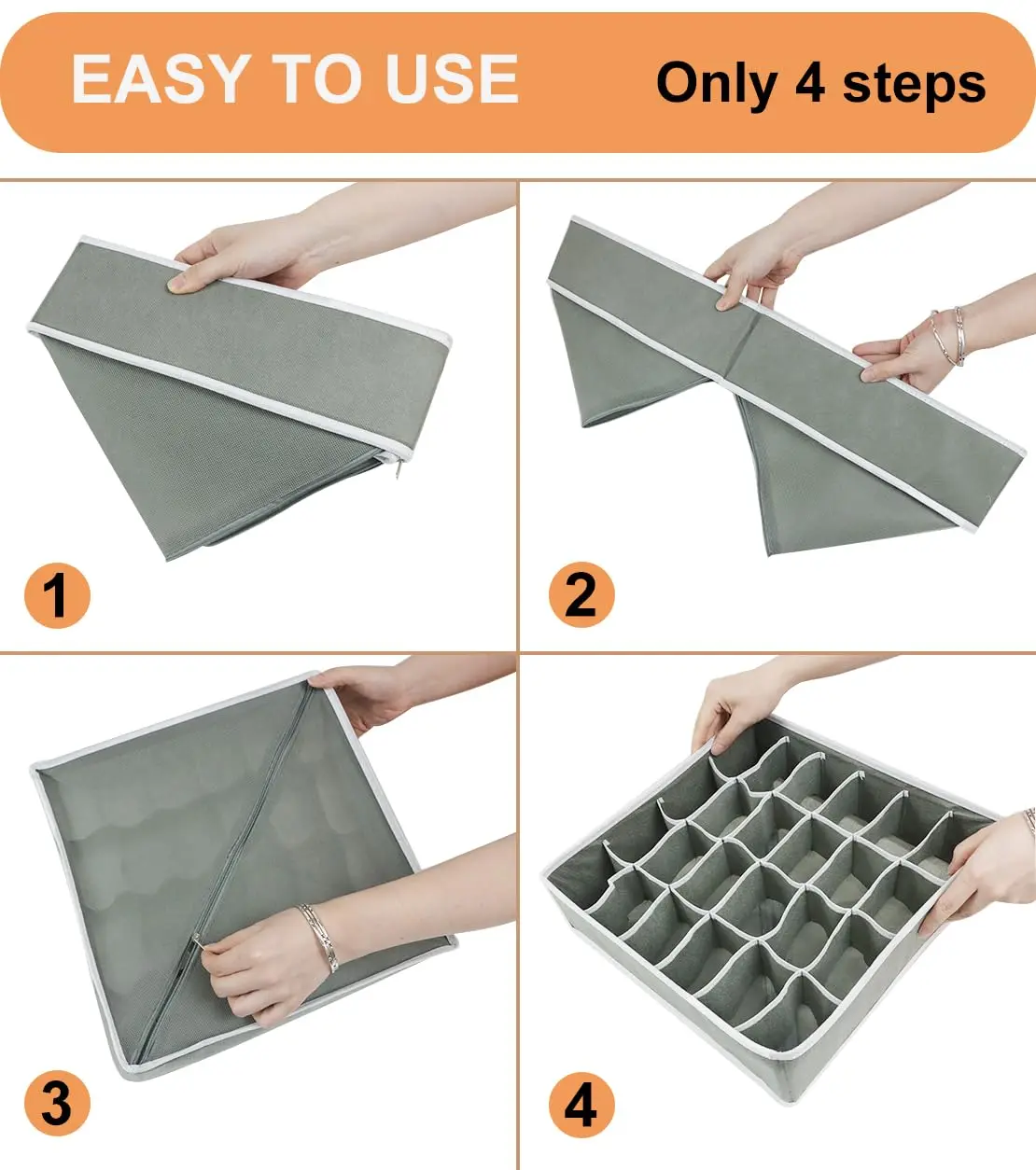 Hot Sell Large Capacity Thickened Foldable Washable Fabric Closet Organizer Wardrobe For Dresser Panties Underwear Bra Socks