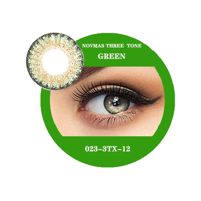Wholesale 14.2MM Yearly natural cosmetic contact lenses colored contact lenses green