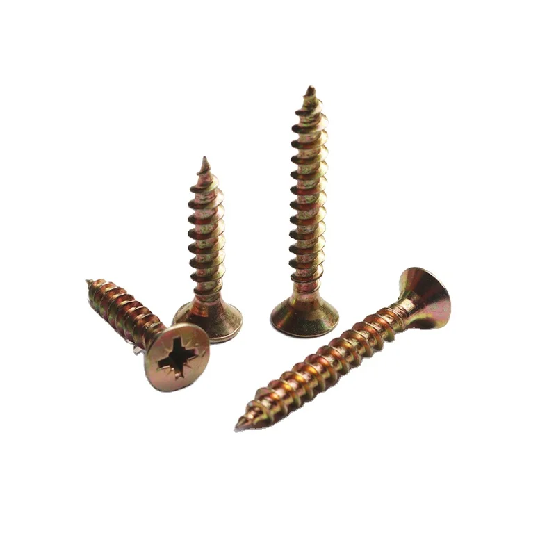 Fiberboard nails 4 mm cross countersunk head self-tapping screws Color-plated zinc screw manufacturers wholesale self-tapping sc