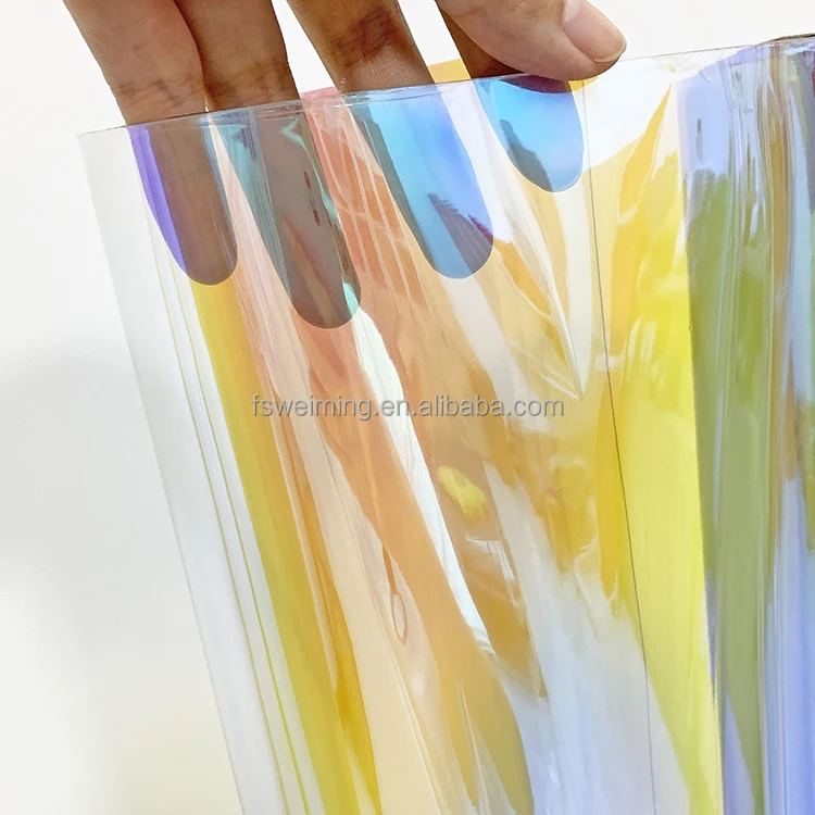 Transparent PVC Dichroic Iridescent Film Roll For Cosmetic Bags