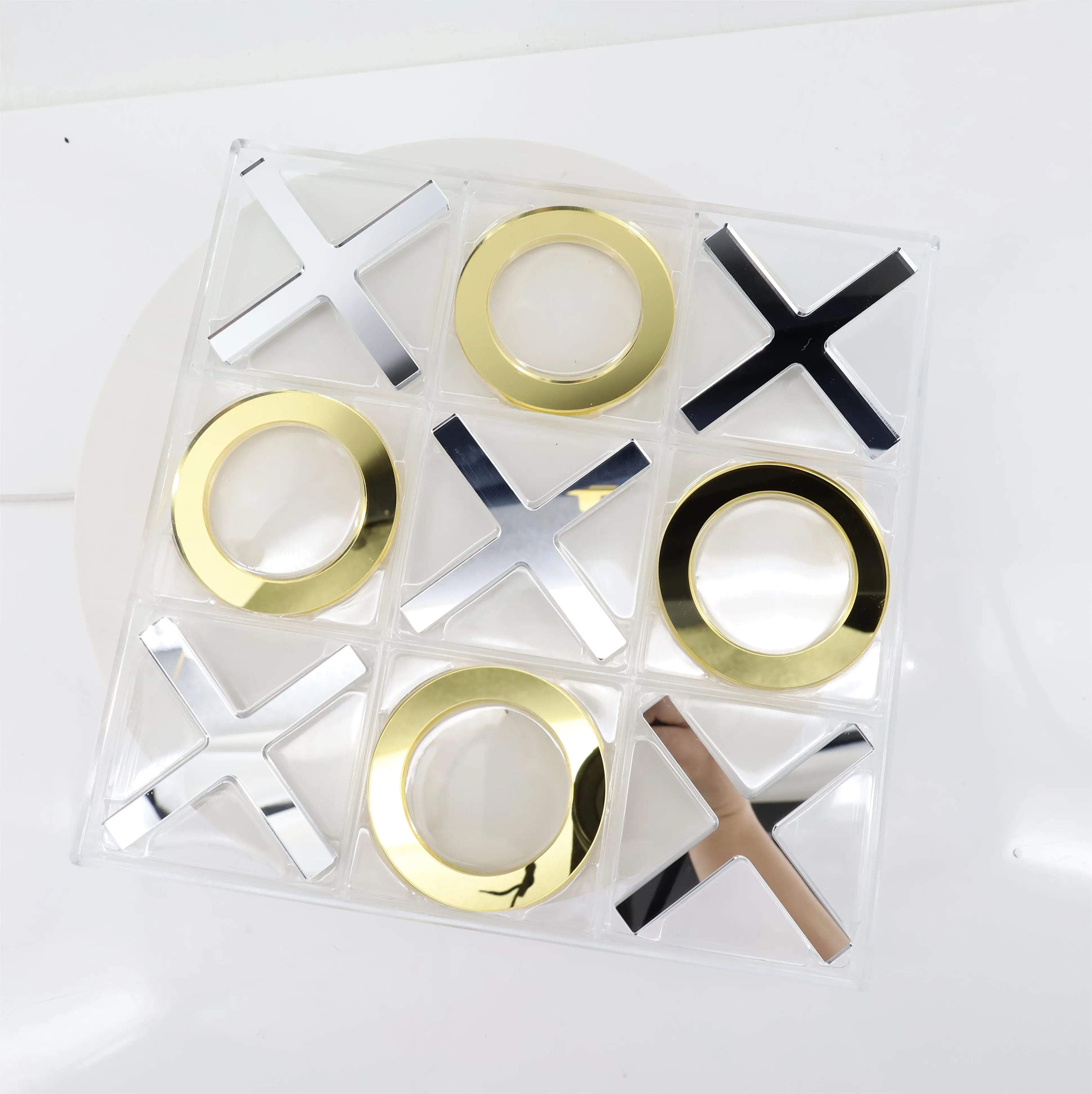 High quality Outdoor Acrylic Tic Tac Toe Board Game Acrylic XO Game Board Crystal Clear Solid Chess Acrylic Chess Set