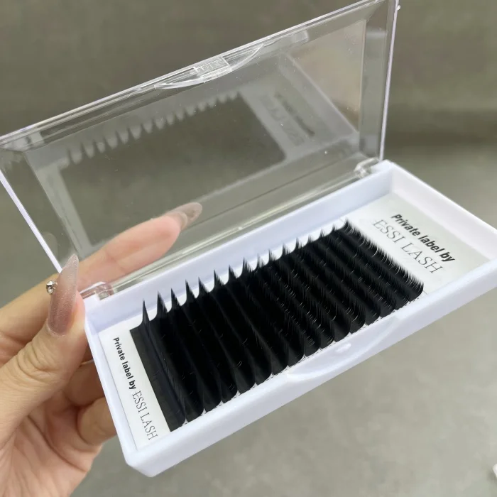 matte dark black silk mink cashmere eyelashes extensions wholesale lash trays supplies Korea pbt fiber