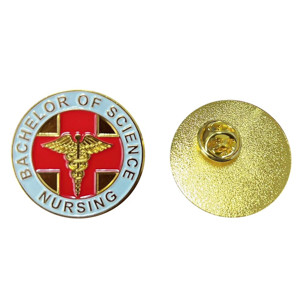 Custom Nurse Practitioner zinc alloy lapel pin gold