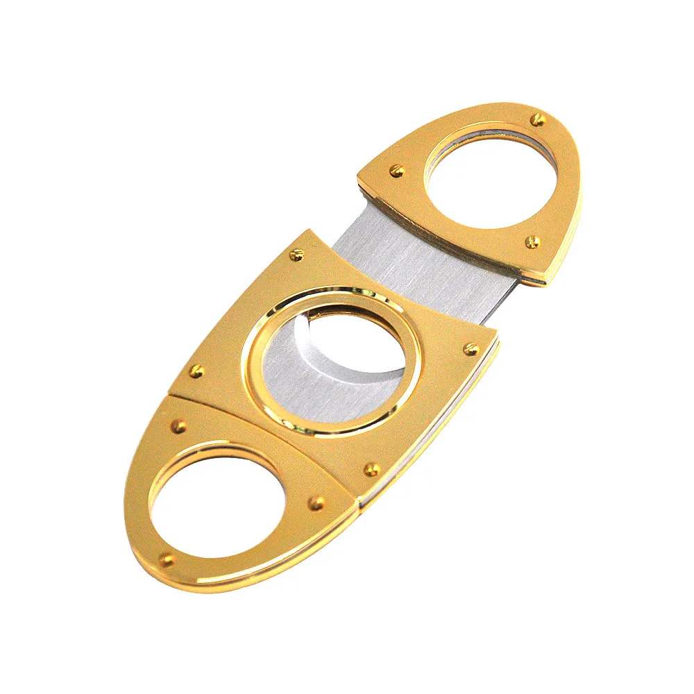  Luxury Cigar Accessories Stainless Steel Guillotine Double Cut Blade Scissors Antique Bronze Gold