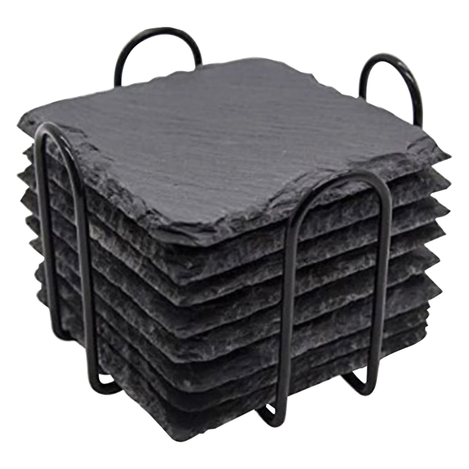 8 Pieces Slate Coasters Set Washable for Glasses with Holders Coasters for Labelling Coaster 3 Styles to Choose