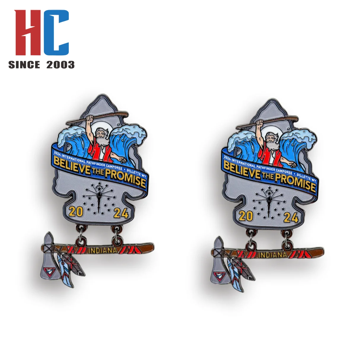 20 Years Factory Customized International Path finder Camporee believe the promise Adventist Christian Soft Enamel Lapel Pin