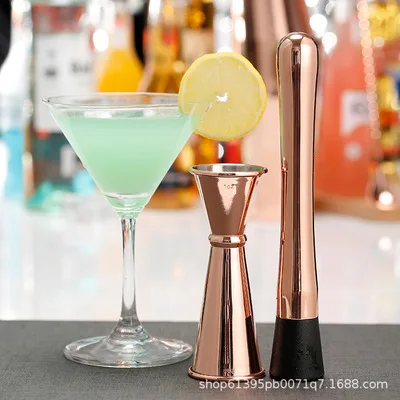 Cocktail Shaker Bar Set DIY Kit Rose Gold Electroplated Cocktail Shaker Making Set