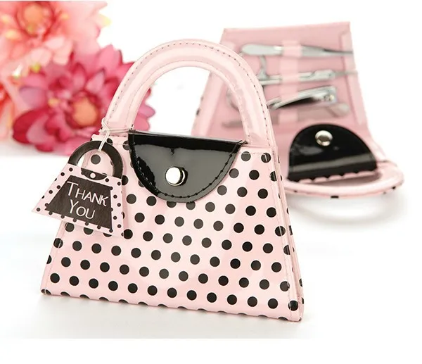lovely Pink Manicure Set Shower Favors Flip Flop Nail scissor Care Manicure Pedicure Set